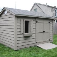 8 x 12 high classic with double doors and a ramp.