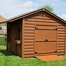 10 x 12 high classic with 2 foot side overhang and double doors.