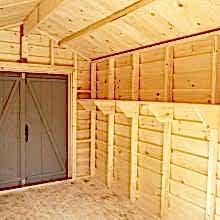 8 x 12 high classic with double doors and a shelf.