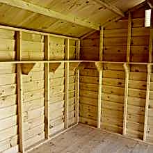 10 x 10 high classic with an L shape shelves.